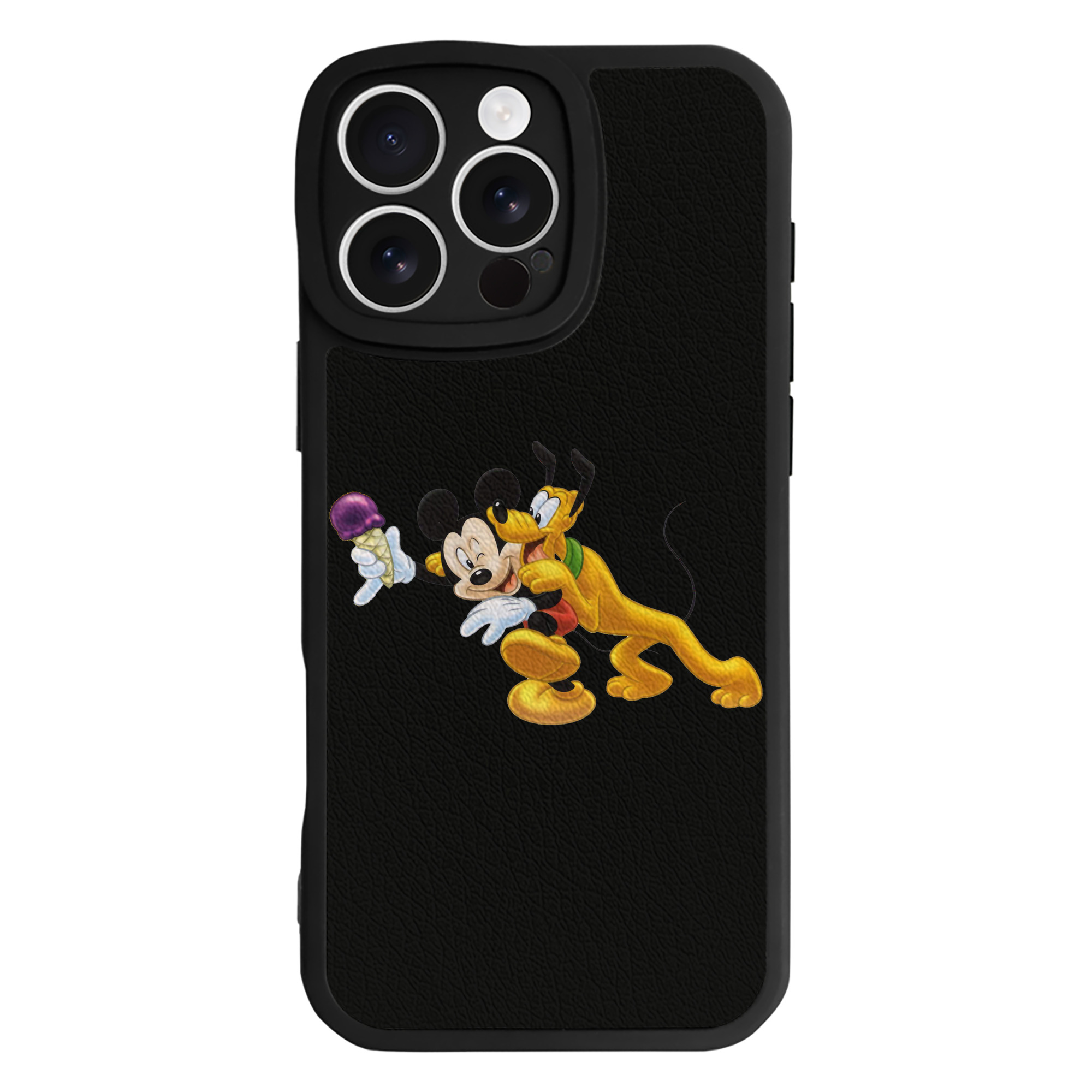 （画像用） ミッキーマウス Mickey Mouse 【iPhone 16シリーズ対応】シリコンスマホケース（レザー調） 材質：シリコン